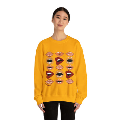 Speechy Lips (Shades of Brown) - Unisex Crewneck Sweatshirt
