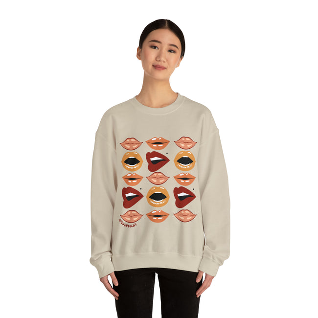 Speechy Lips (Shades of Brown) - Unisex Crewneck Sweatshirt