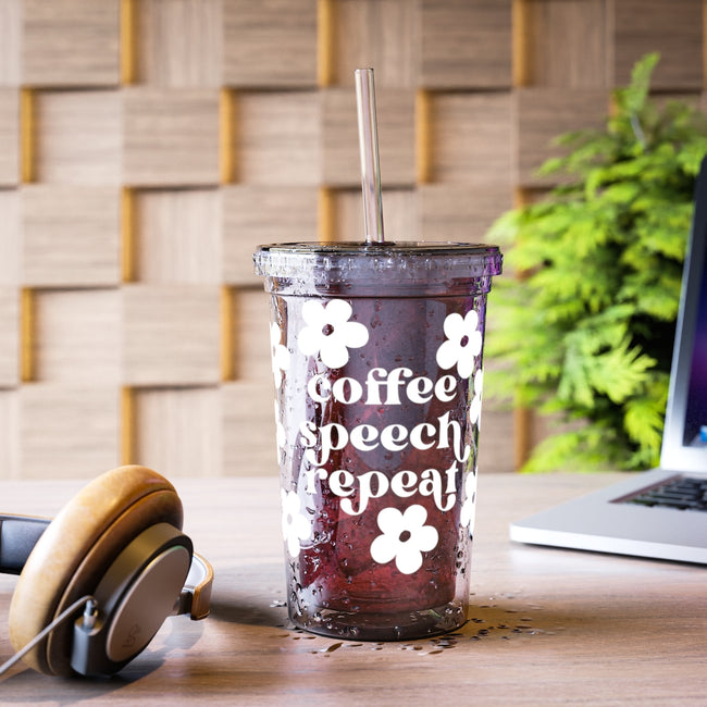 Coffee Speech Repeat -  Acrylic Cup